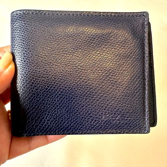COACH 3-In-1 Polished Pebble Leather And Signature Coated Canvas Wallet Blue